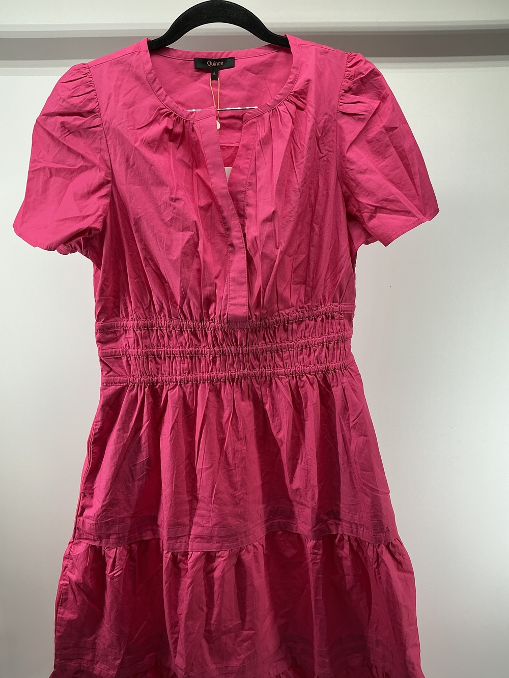100% Organic Cotton Poplin Tiered Maxi Dress